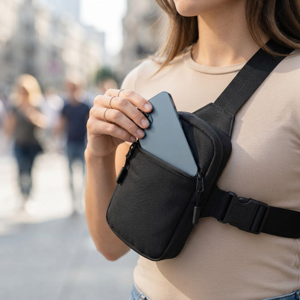 Scale - smartphone fits the main compartment